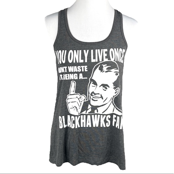 Bella’s Canvas You Only Live Once Razorback Tank Top Gray Size Large - Picture 8 of 8